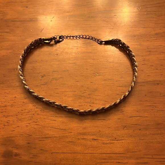 Tan woven choker necklace - Picture 3 of 4